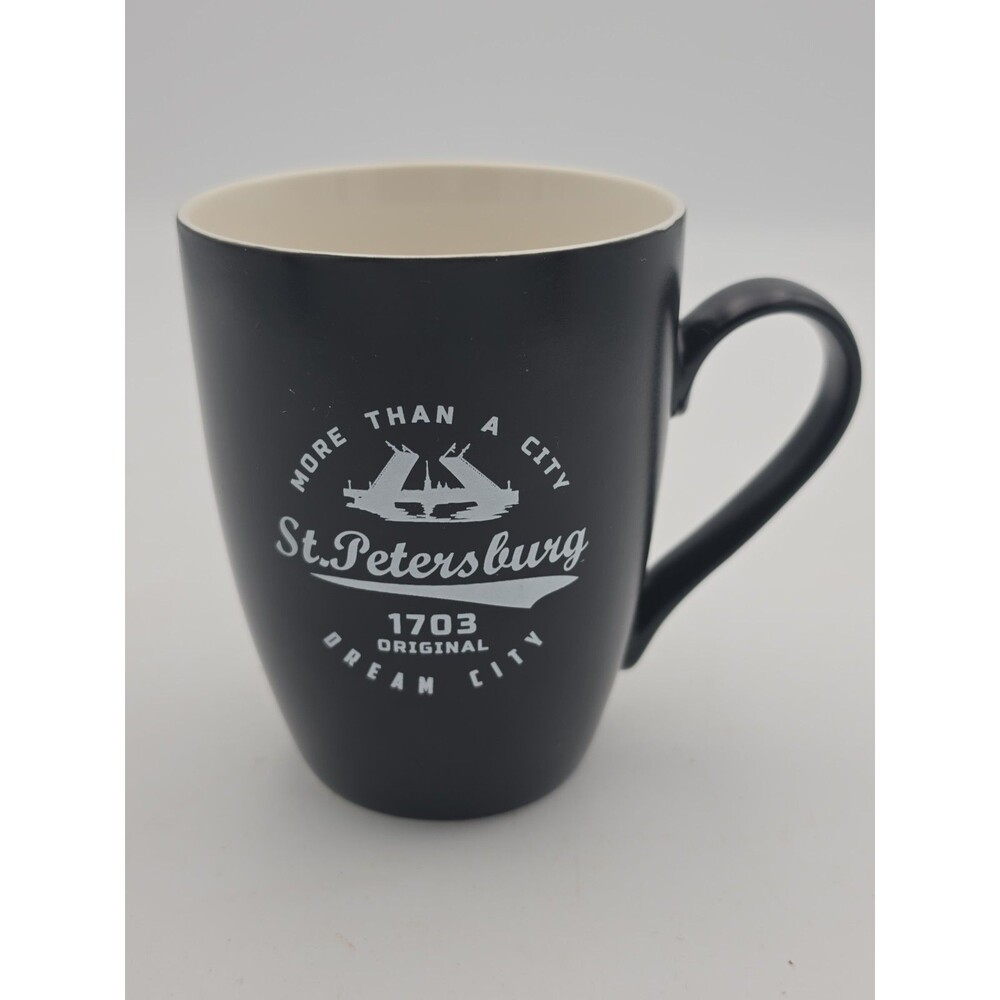 St Petersburg Russia Souvenir Mug 1703 Dream City Black AKM Collector Series